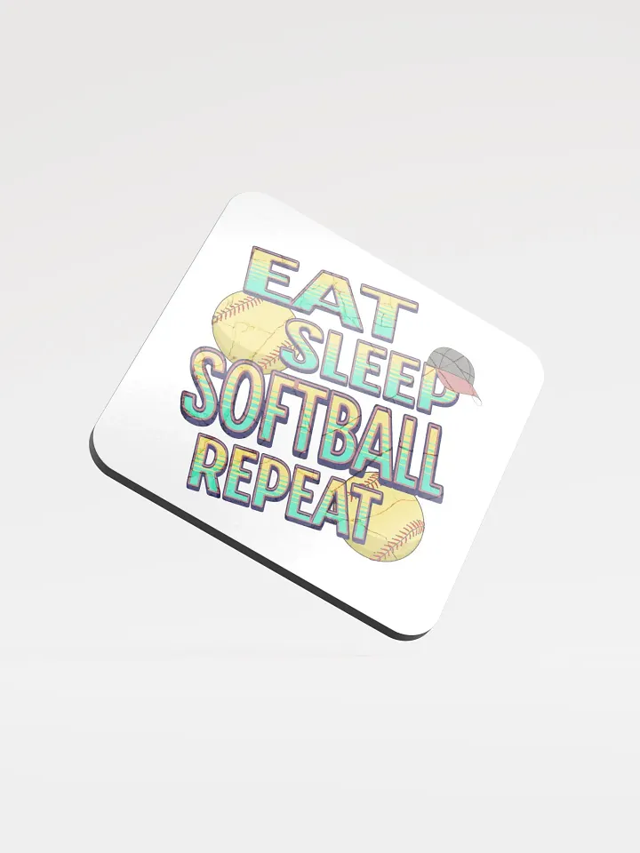 Eat Sleep Softball Repeat Colorful Coaster Set product image (2)