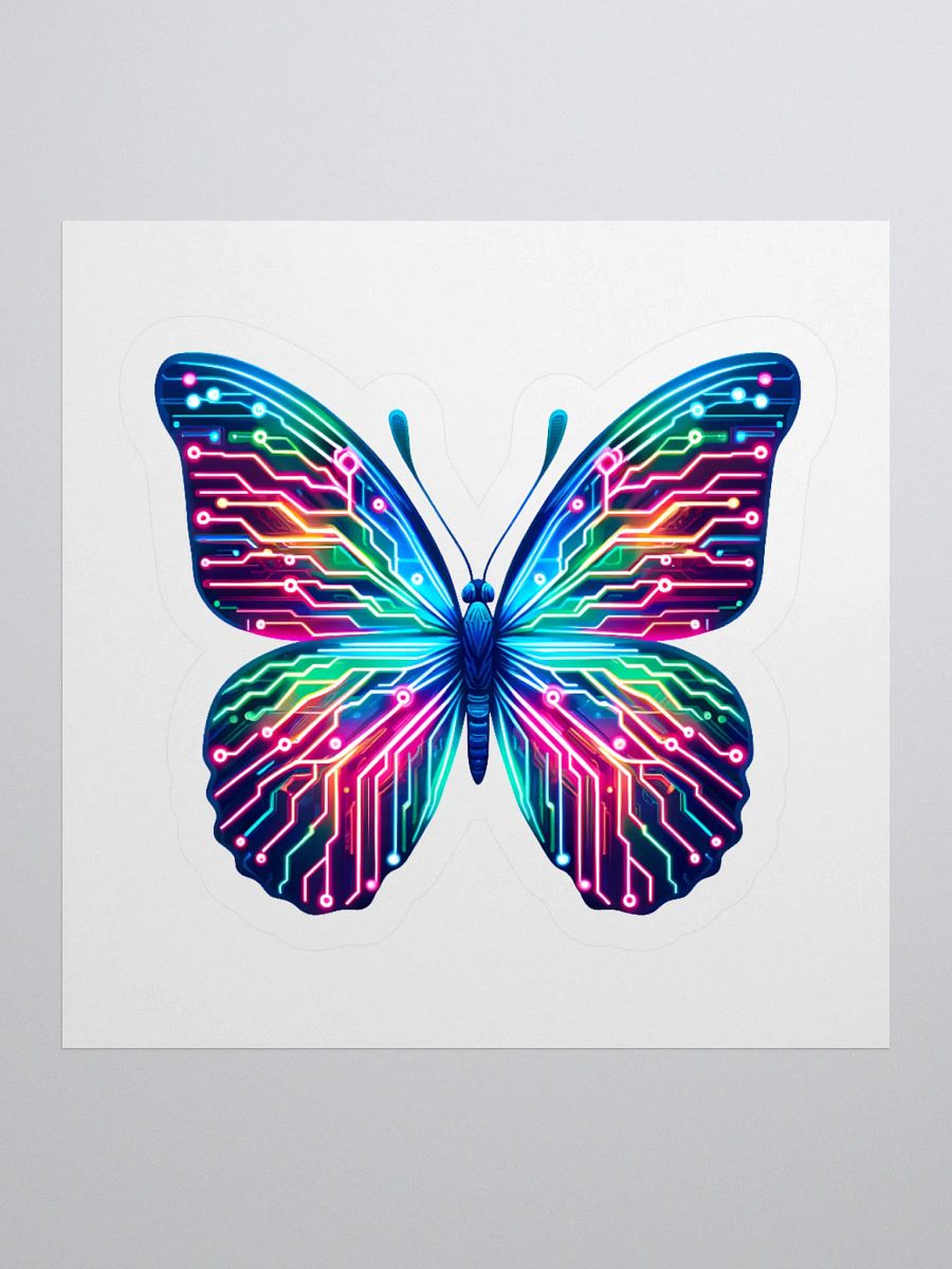 Neon Blue Butterfly Aesthetic Sticker product image (2)