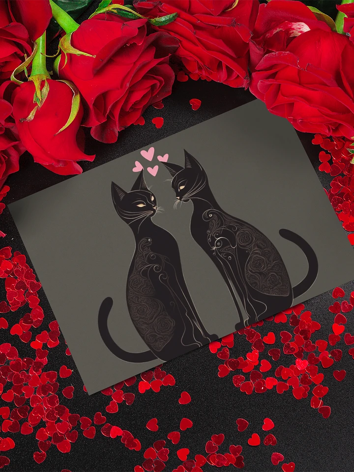 PINK HEART BLACK LOVE CATS product image (1)