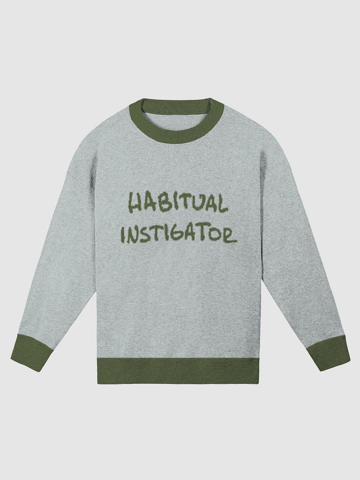 HABITUAL INSTIGATOR (lg. lined design, powder blue and olive) knitwear relaxed crewneck product image (1)