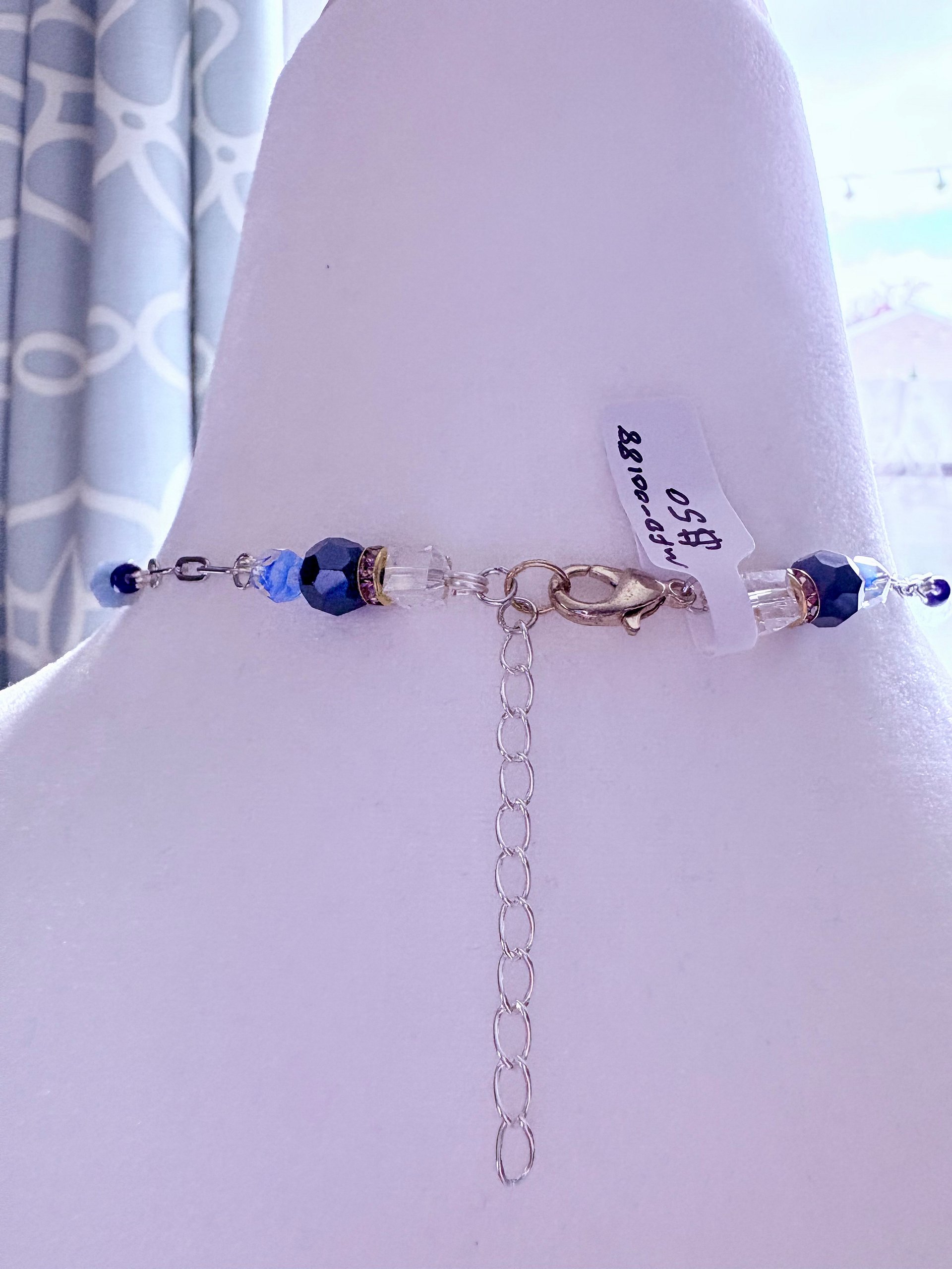 MFD-00188 | Seabreeze Blue Druzy Pendant Necklace | Handmade Glass Beaded Jewelry | Monique Faella Designs™ product image (5)