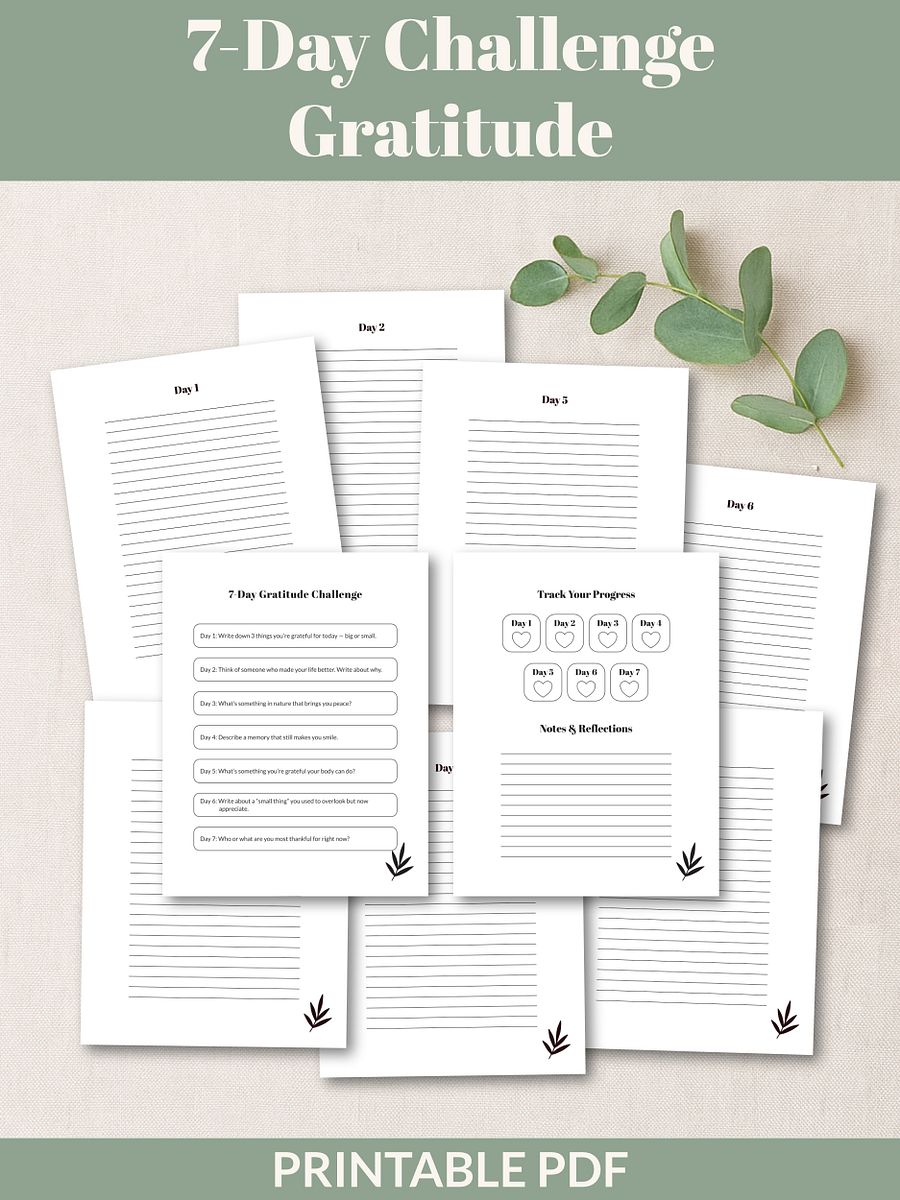 Self-Reflection & Inner Growth Bundle 7-Day Challenges Printable product image (5)