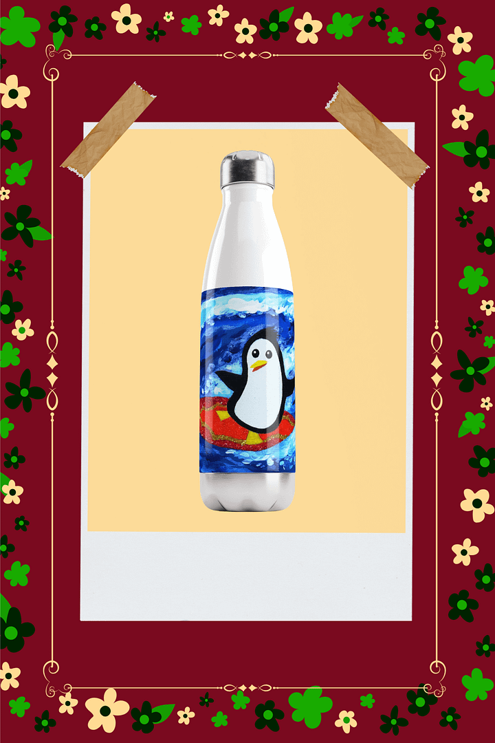 Surfing Penguin Stainless Steel Water Bottle product image (1)