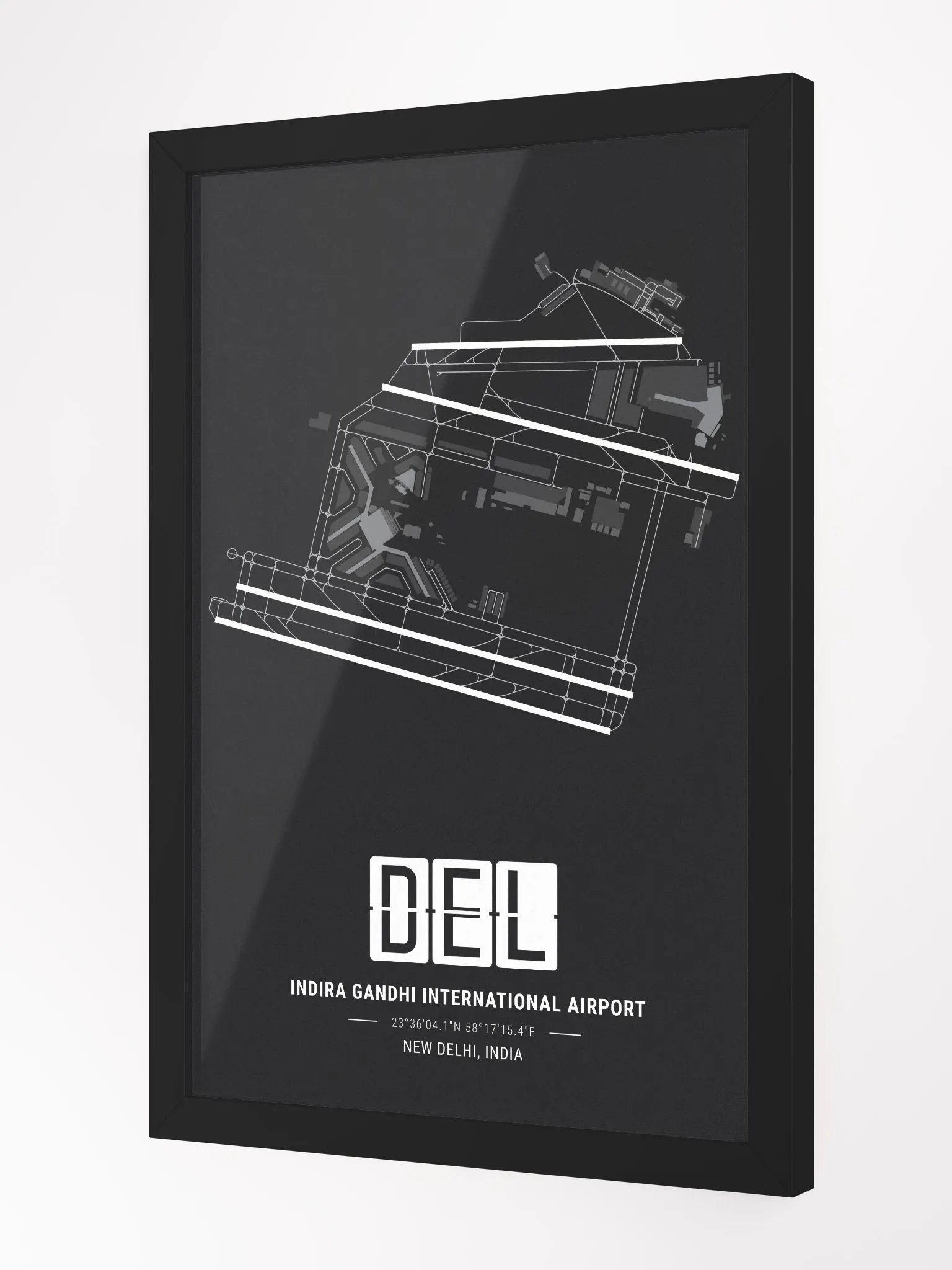 Framed Airport DEL Premium Map On Matt Paper product image (2)
