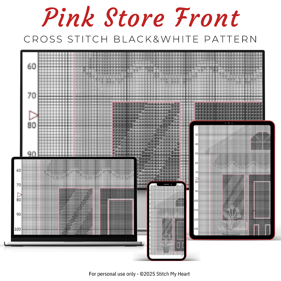 Pink Store Front Cross Stitch Pattern product image (4)