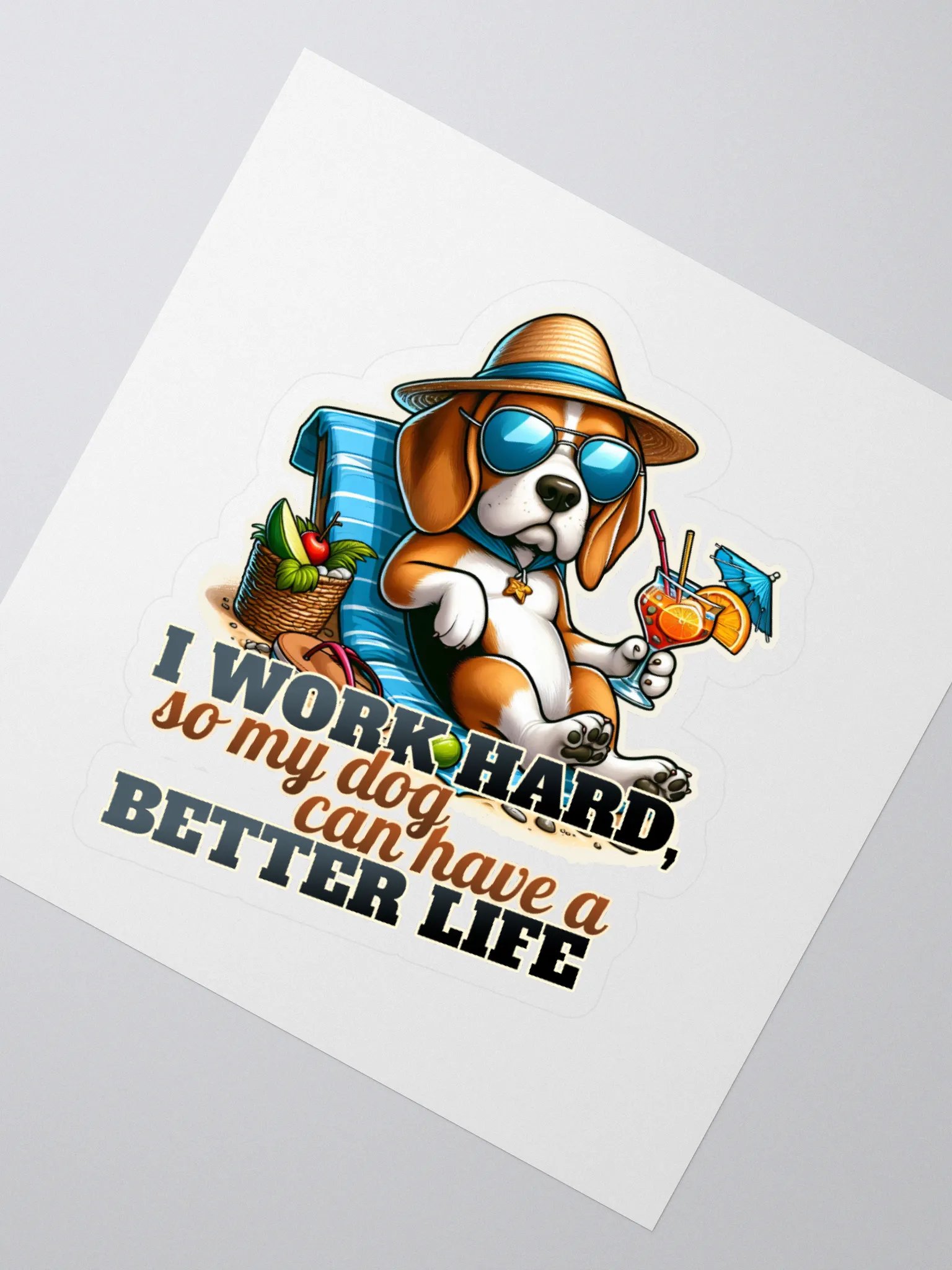 Work Hard - Beagle Beach - Sticker product image (2)