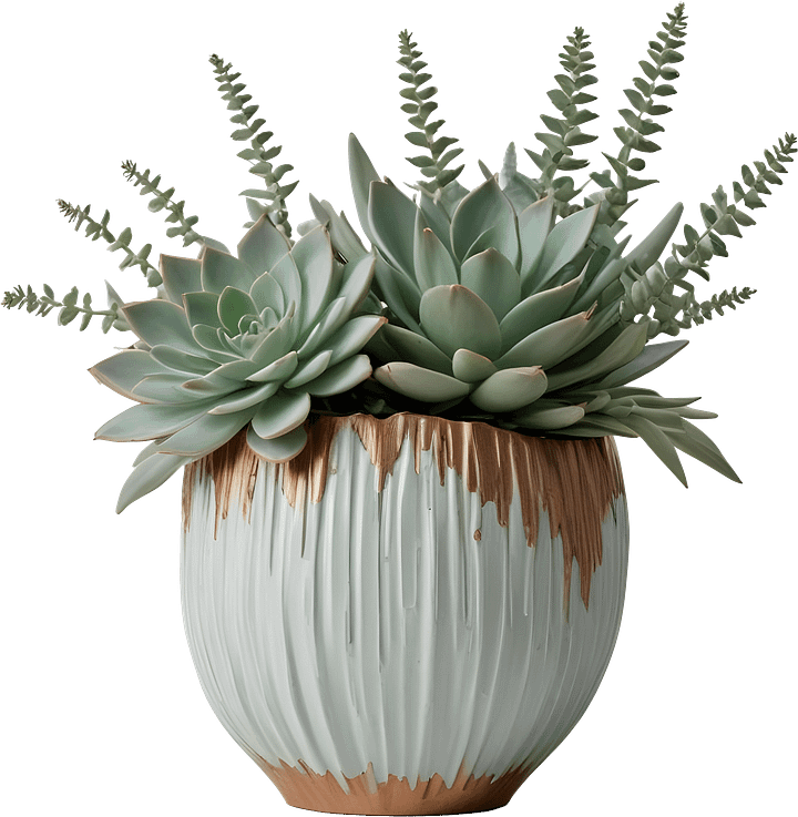 Gatsby Grace – Art Deco Succulent Vase PNG product image (1)
