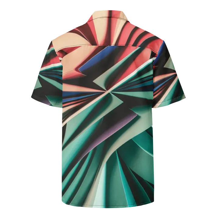 Graphic Grove Abstract Geometric Unisex Hawaiian Shirt - Vibrant Teal & Multi-Colour Design product image (2)