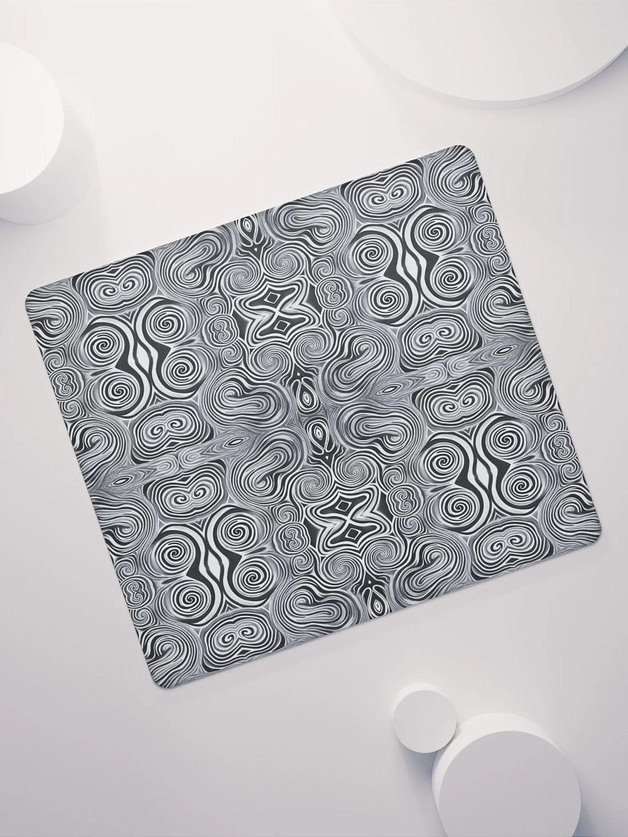 Funky Black and White Noir Liquid Tie-Dye Gaming Mouse Pad product image (8)