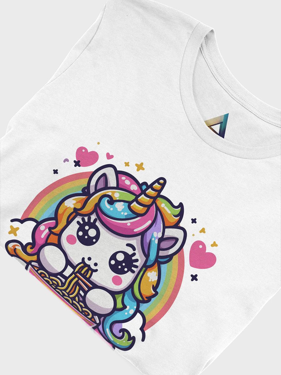 A cute Unicorn eating ramen noodles Triangular Spectrum Logo T-Shirt product image (5)