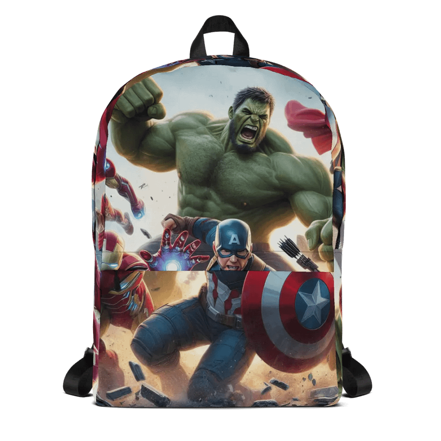 Dynamic Heroes All-Over Print Backpack 2 Zippers product image (1)