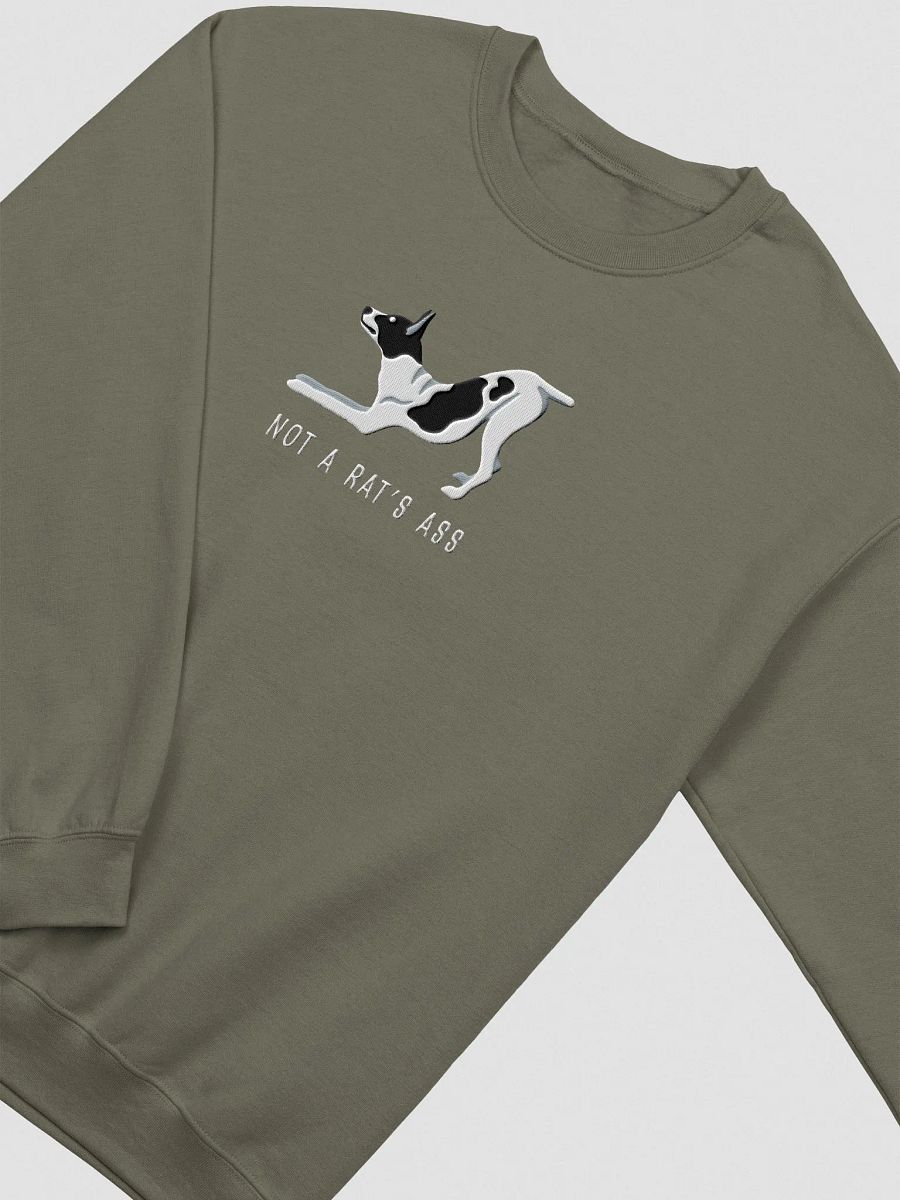 Not a Rat's Ass Sweatshirt (Embroidered) of a Rat Terrier(Black & White) product image (6)