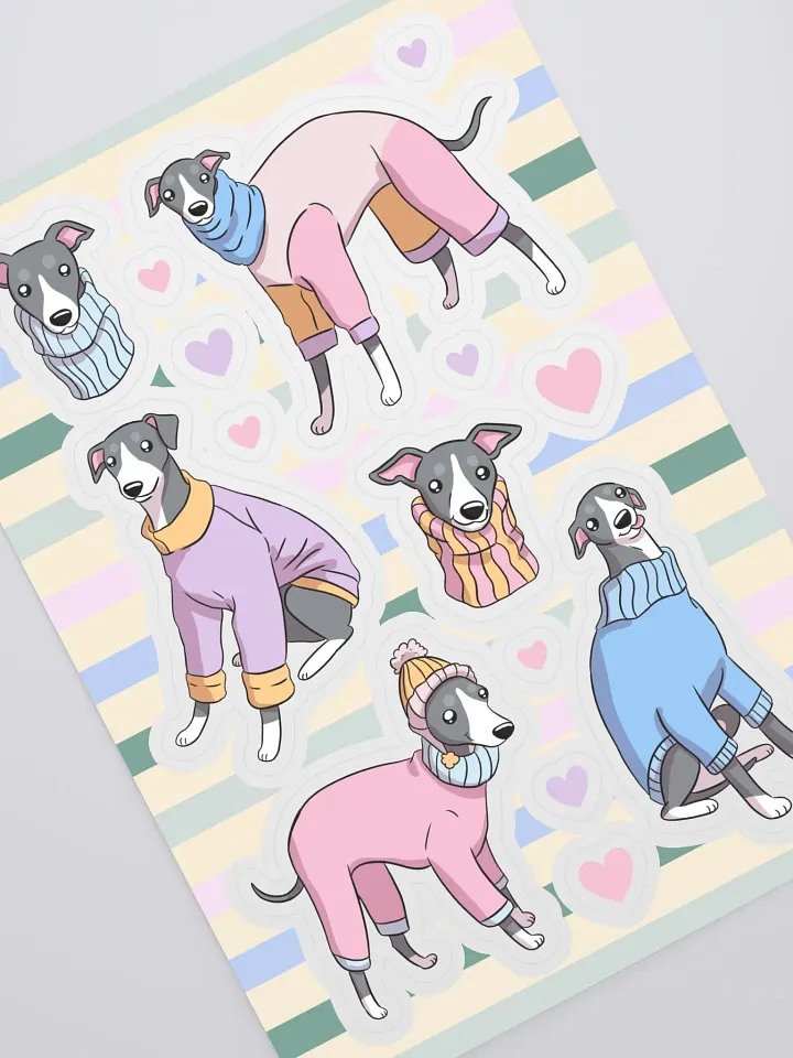 Cute Whippet Dog Fashion Sticker Sheet product image (2)