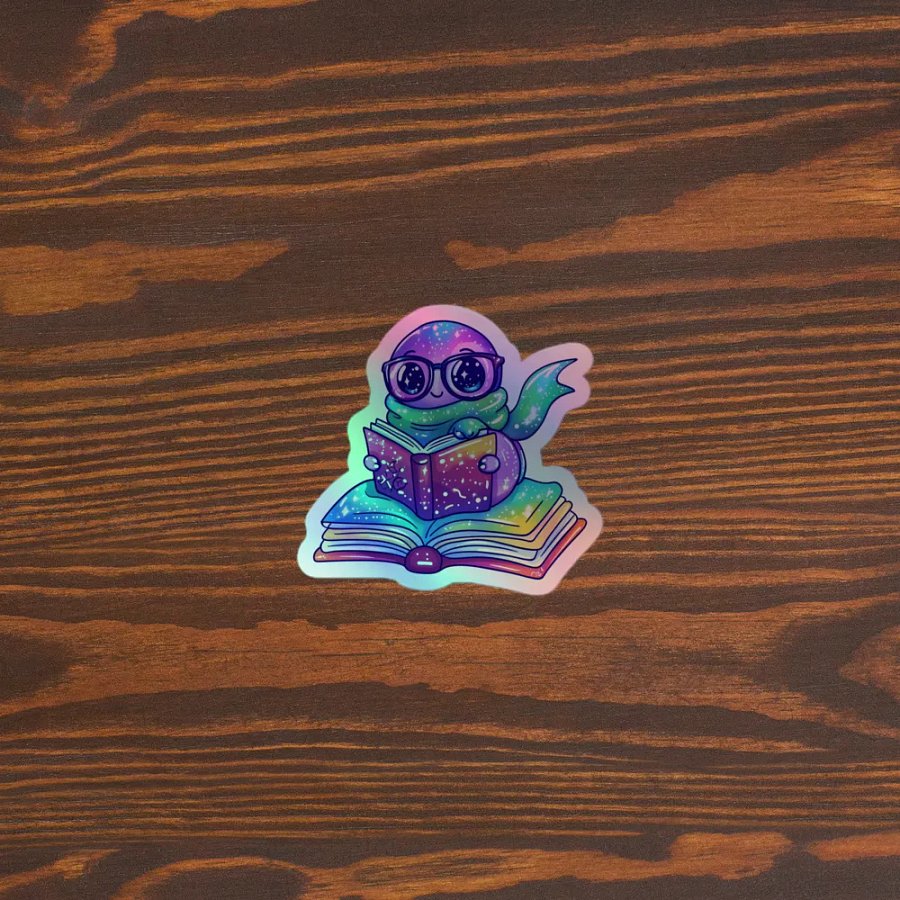 Bookworm Bliss Holographic Sticker product image (4)