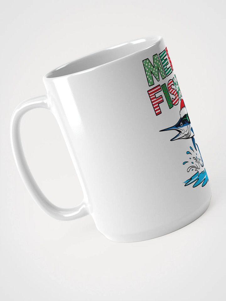 Merry Fishmas Mug - Marlin Fishing Design with Christmas Lights product image (2)