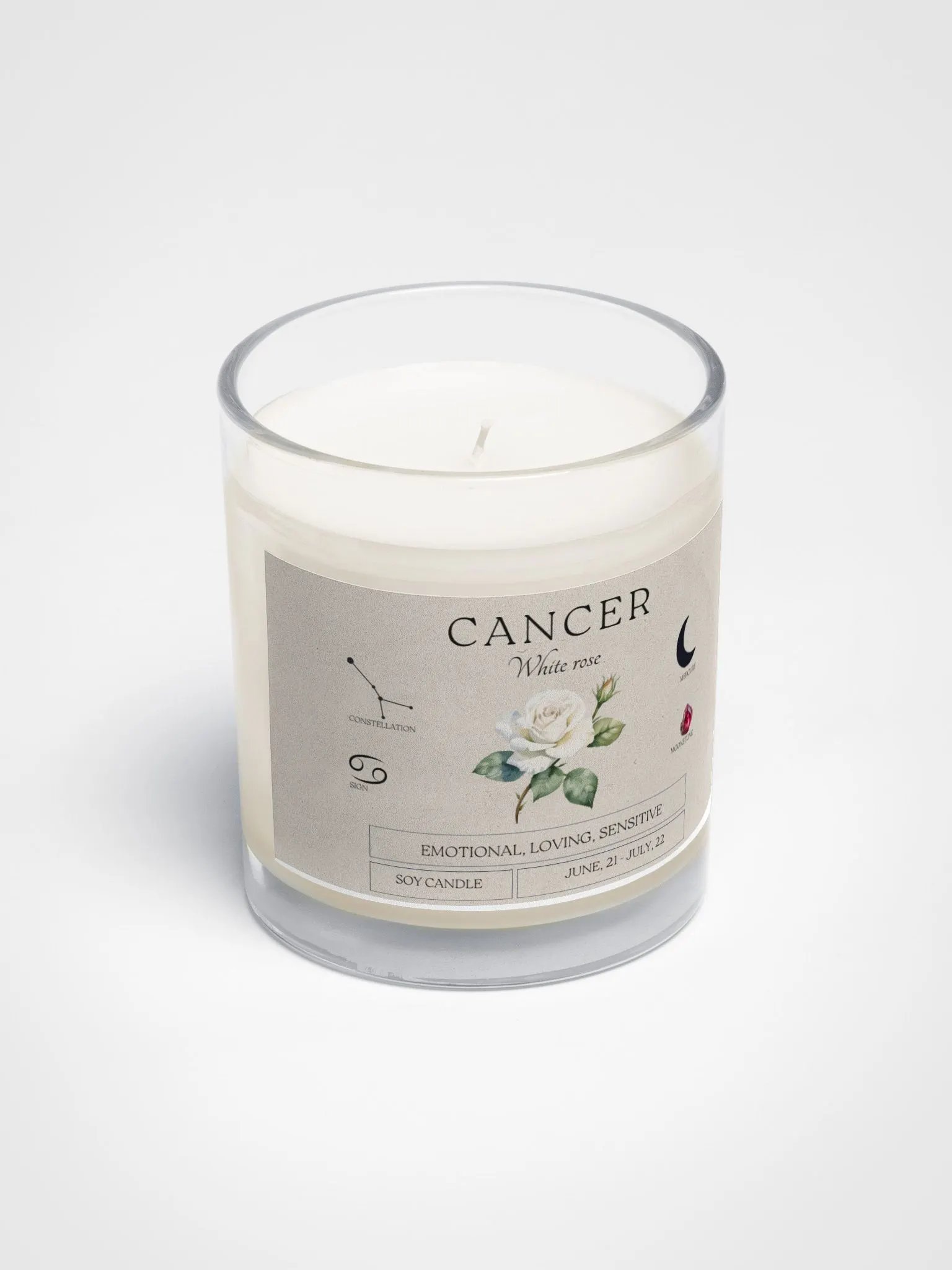 Cancer Birth Month Flower Birthstone Vegan Soy Wax Candle product image (3)