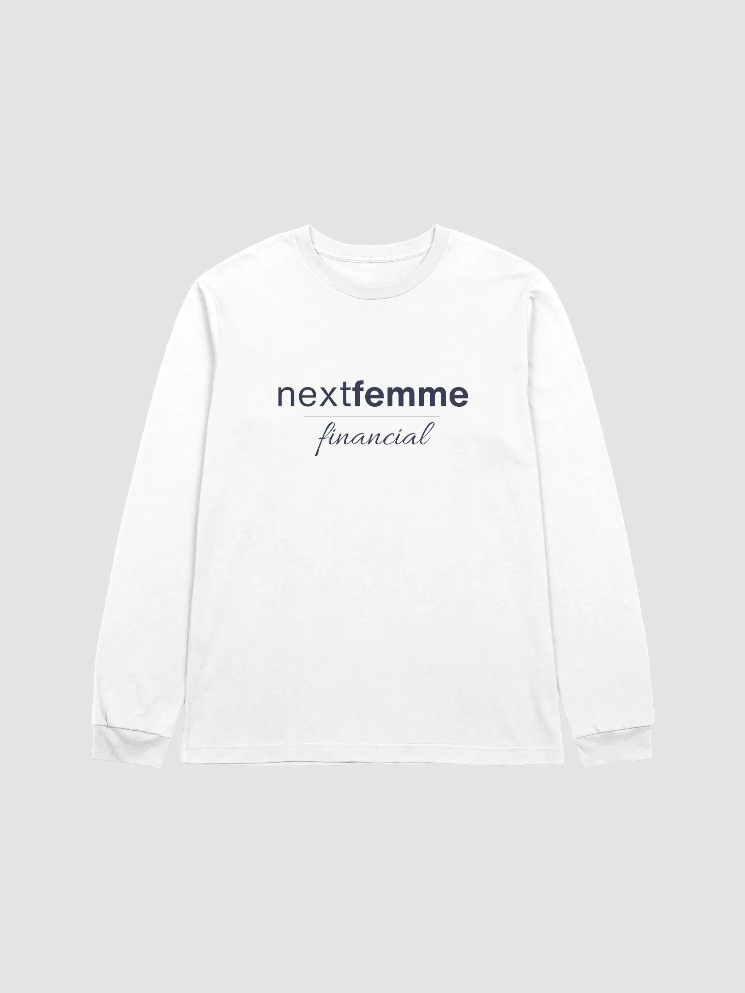 Whispering Threads Long Sleeve Unisex Tee with Navy Logotype product image (1)