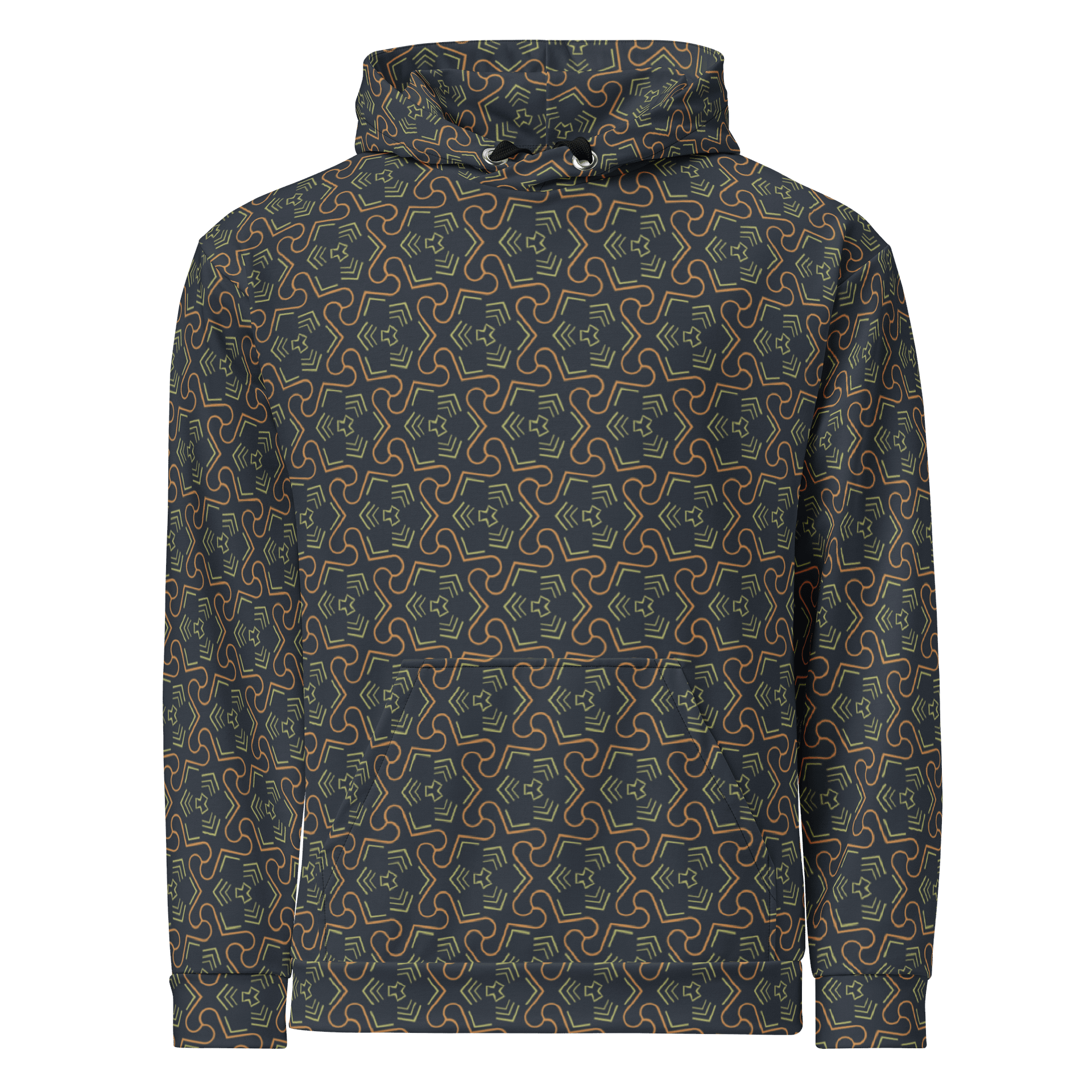 Groovy Grove Geometric Allover Print Hoodie for Men and Women product image (1)