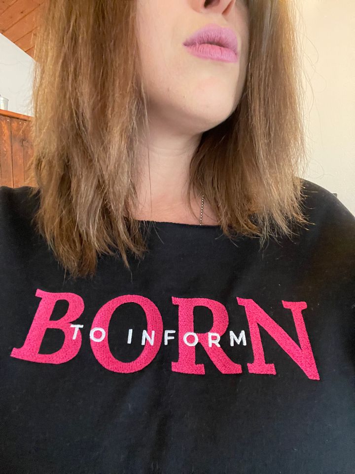 Born to Inform Manifestor Embroidered Sweatshirt (Pink) product image (2)