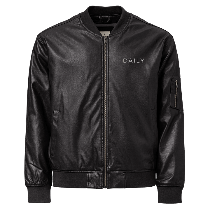 Abstract Noir Faux Leather Jacket product image (1)