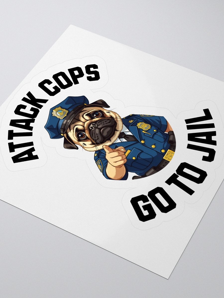 "Attack Cops Go to Jail" Stickers - Black Ink product image (9)