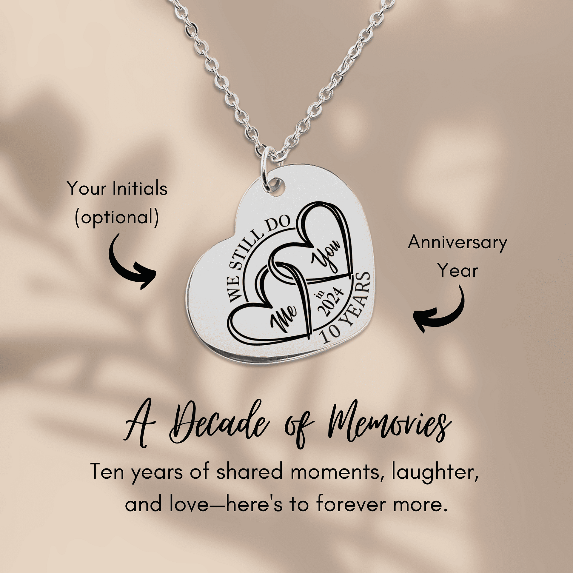 We Still 'I DO' 10 Years Later Anniversary Necklace product image (5)