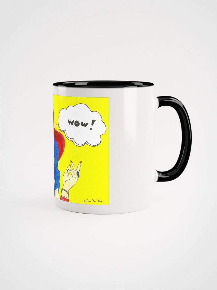 Pop art girl (art by Dina R.) acrylic painting picture - Ceramic Mug with Color Inside product image (2)
