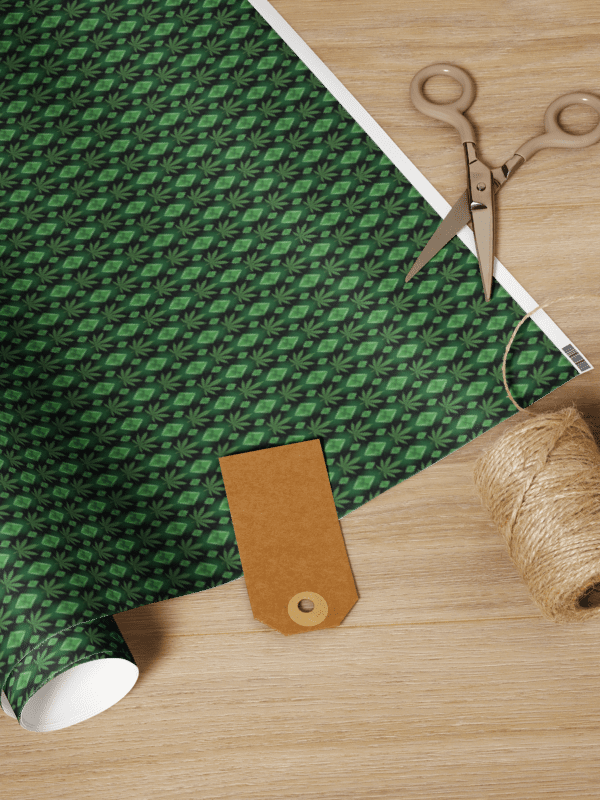Cannabis & Diamond Pattern One-Sheet Holiday Wrapping Paper product image (1)
