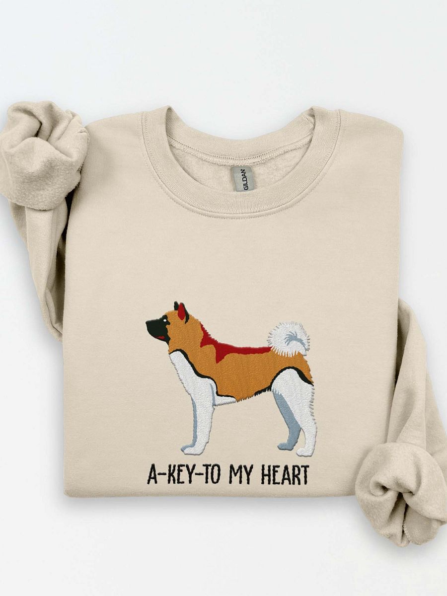 A-Key-To My Heart Sweatshirt (Embroidered) of an American Akita product image (1)