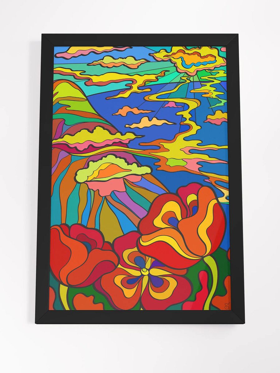 Vibrant Ayous Wood Framed Matte Poster - Bay and Poppies product image (23)