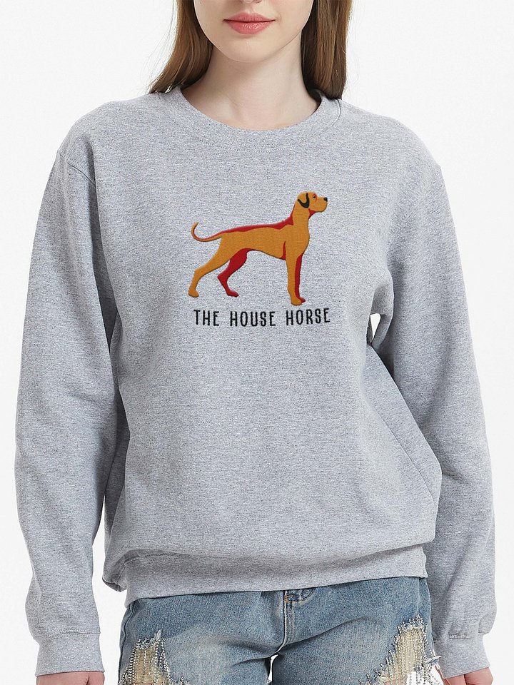 The House Horse Sweatshirt (Embroidered) of a Great Dane(Tan) product image (2)