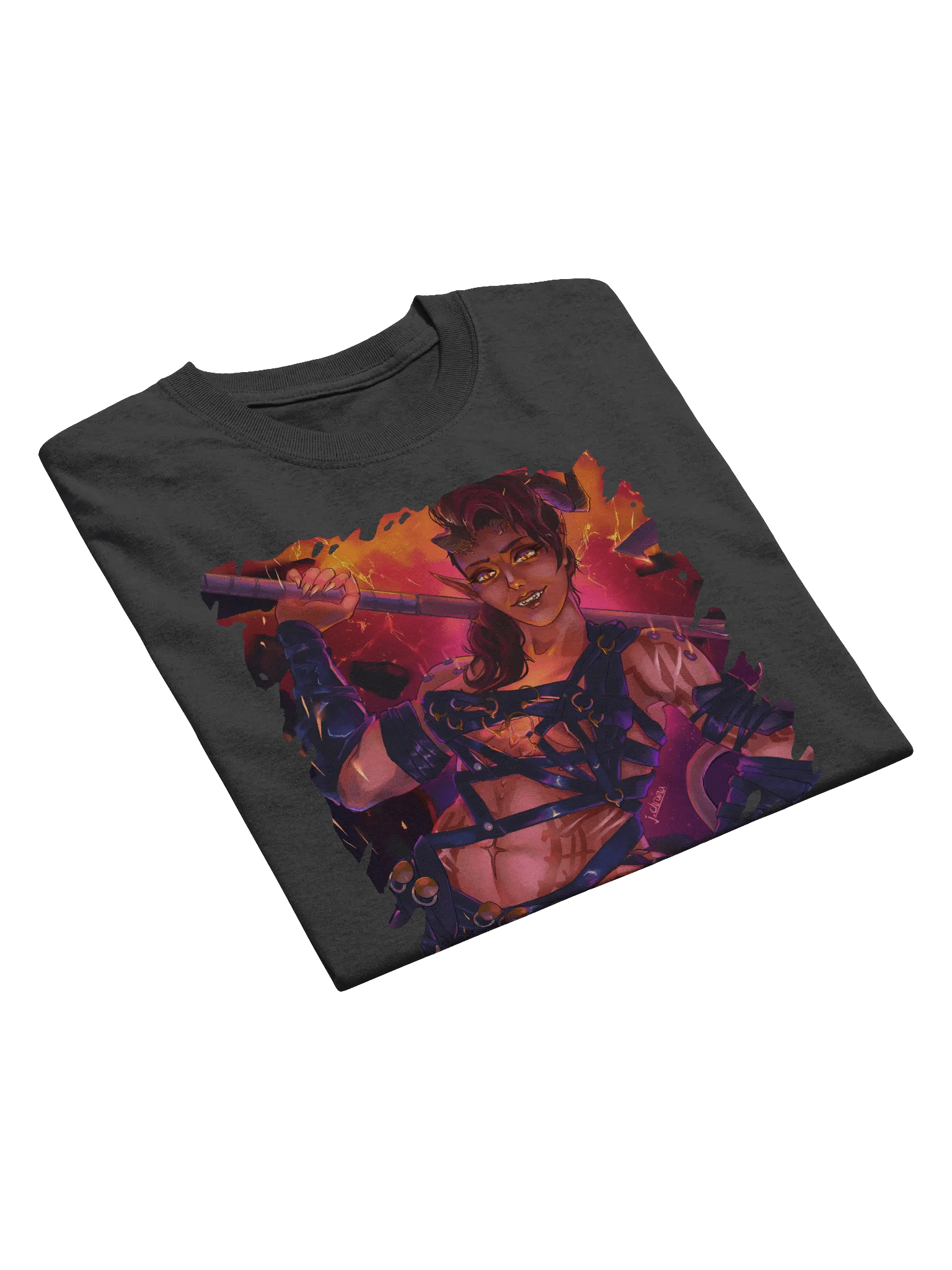 Fury of Avernus - Tiefling Barbarian Fanart - Gildan T-Shirt - Art by CosmicChroma product image (5)