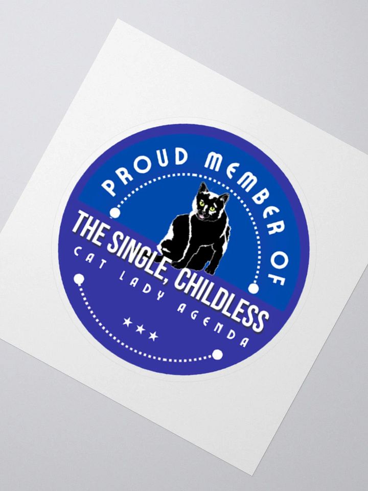 The Single, Childless, Cat Lady Agenda blue logo Sticker product image (5)