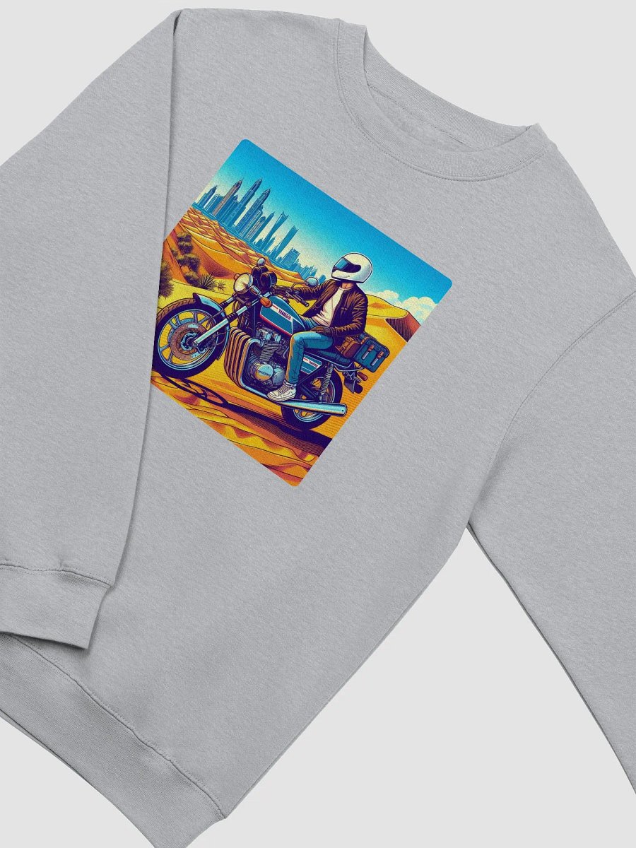 Desert Rider Crewneck Sweatshirt | Dubai city work AI product image (11)