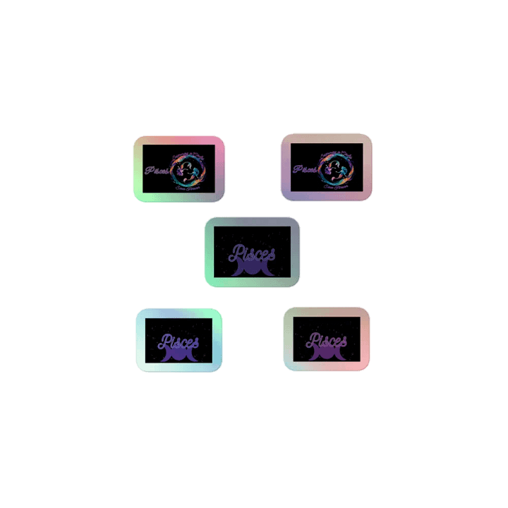 Pisces, Swimming in Circles & 3 Moons, Holo Sticker Pack product image (1)