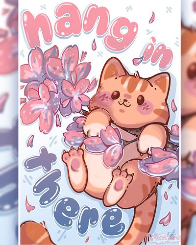 Friendly reminder to just 'Hang in There' 🌸🐱🌸 You got this!

New print now available at all local events! Sometimes we all ne...