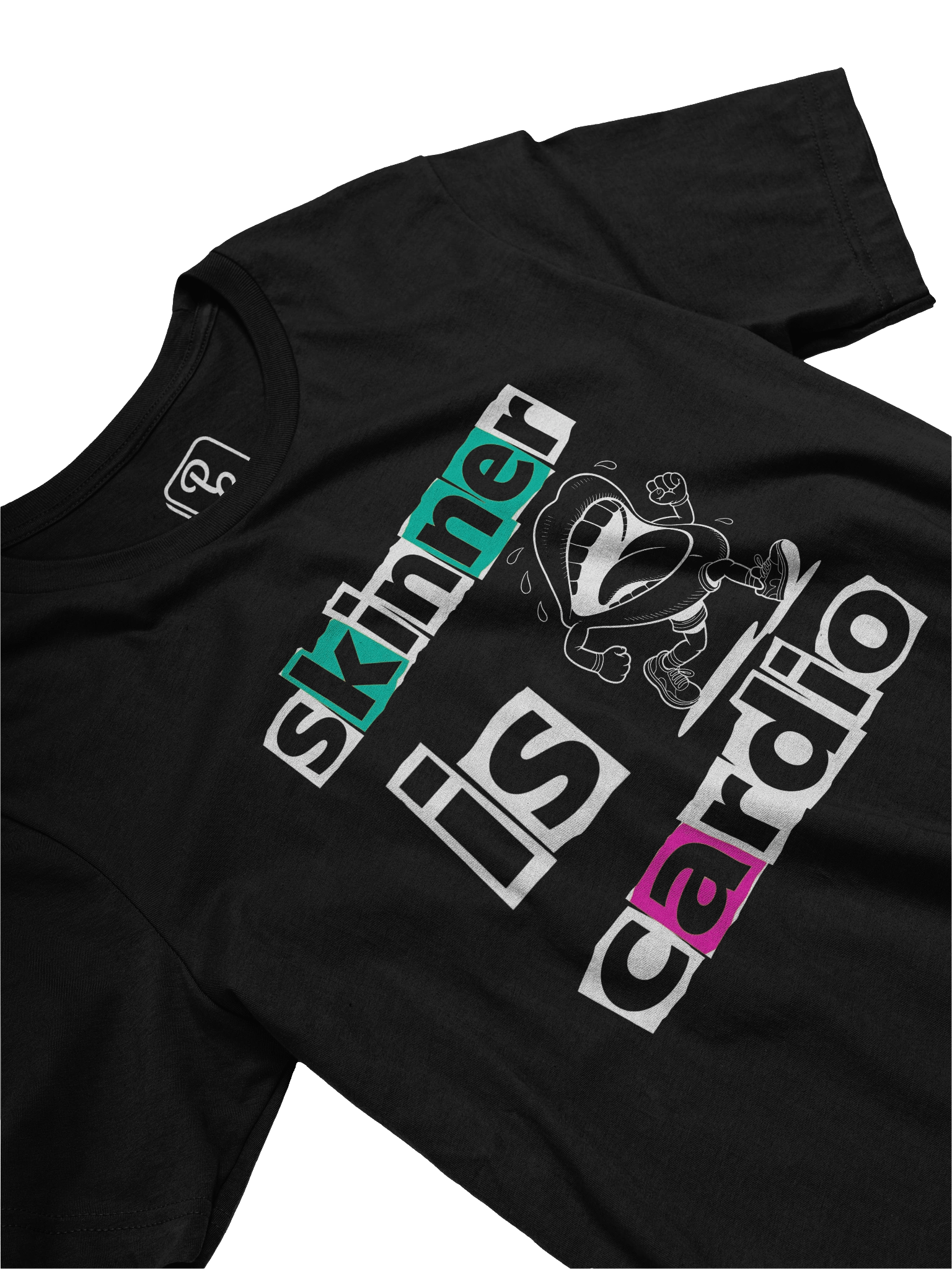 Skinner Is Cardio – Funny Cape Flats Slang Graphic Tee (Unisex, Black/Navy) product image (3)