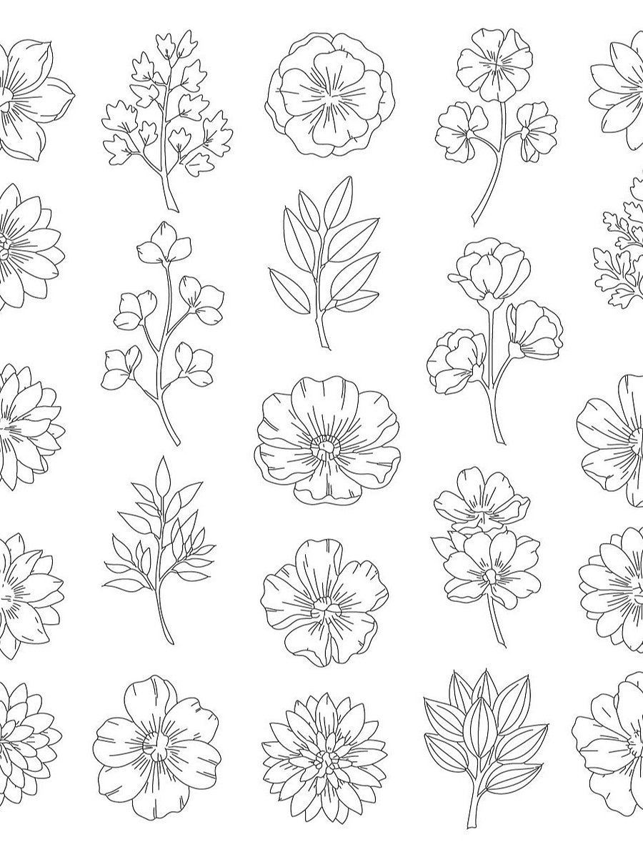Botanical SVG Bundle: Hand-Drawn Floral Clipart & Leaf Doodles product image (7)