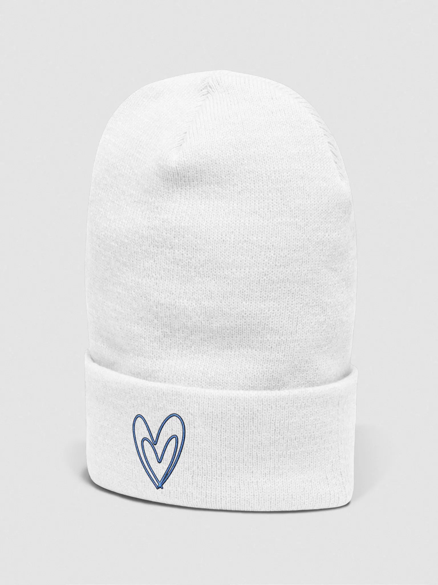 blue double heart beanie [white] product image (2)