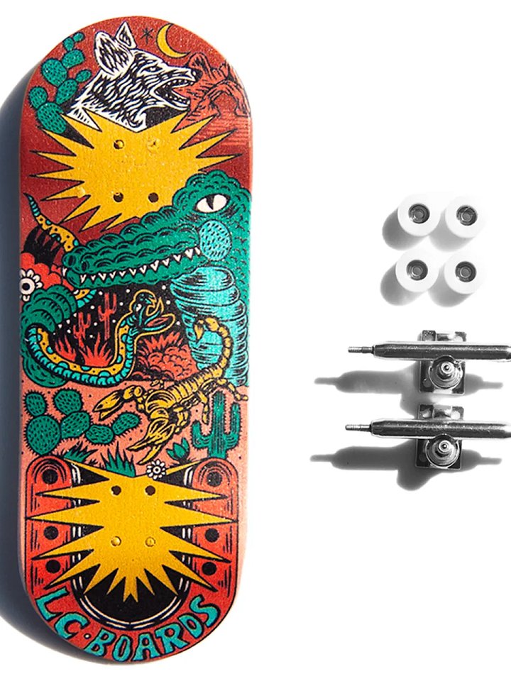 LC BOARDS FINGERBOARD 98X34 COMPLETE DESERT GRAPHIC WITH FOAM GRIP TAPE product image (1)