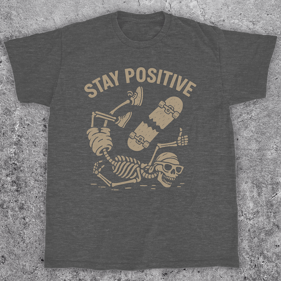 Stay positive, Funny skateboarding t-shirt, Unisex product image (5)