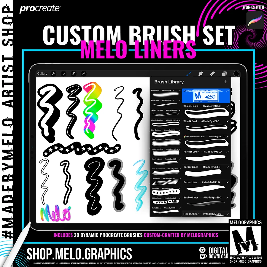 MELOliners Procreate Brush Set | #MadeByMELO product image (7)