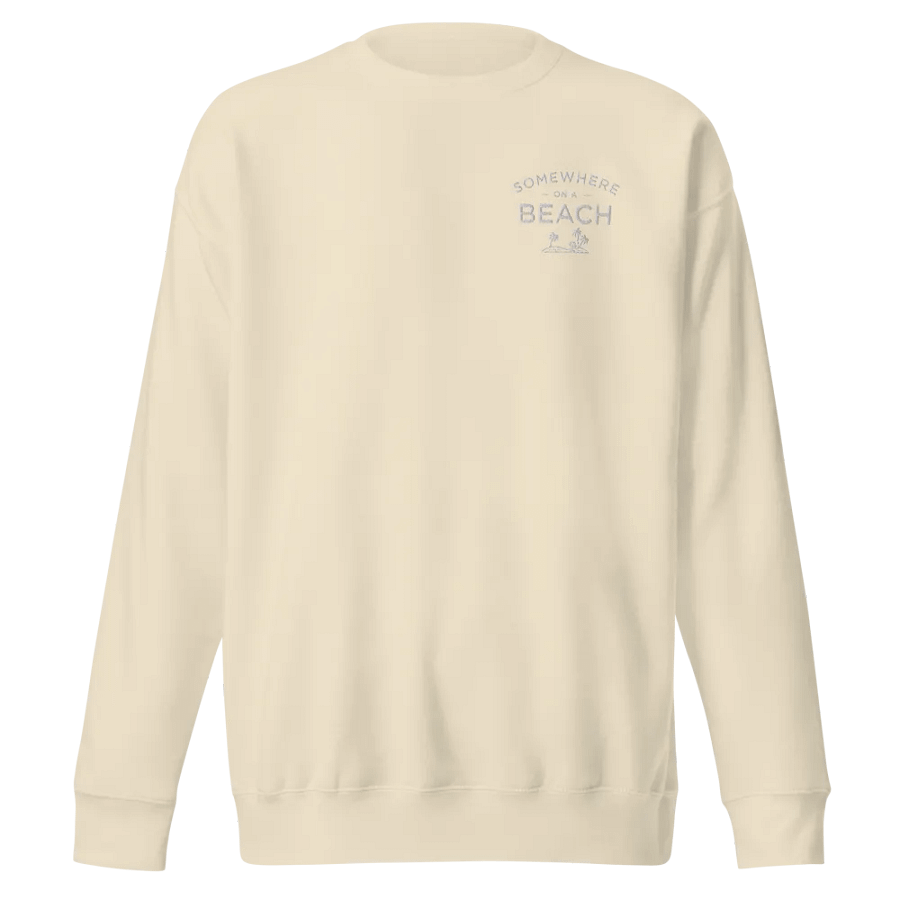 Somewhere on a Beach Embroidered Unisex Crew Neck Sweatshirt product image (1)