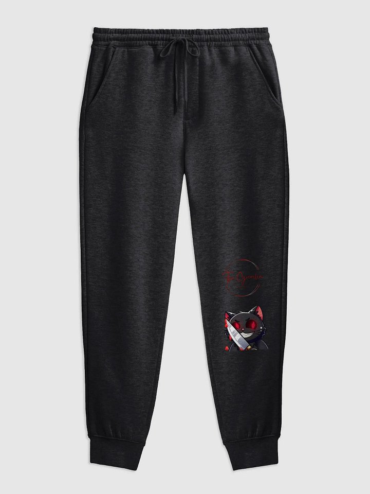 Mischievous Cat with Knife Cartoon Print Joggers product image (2)