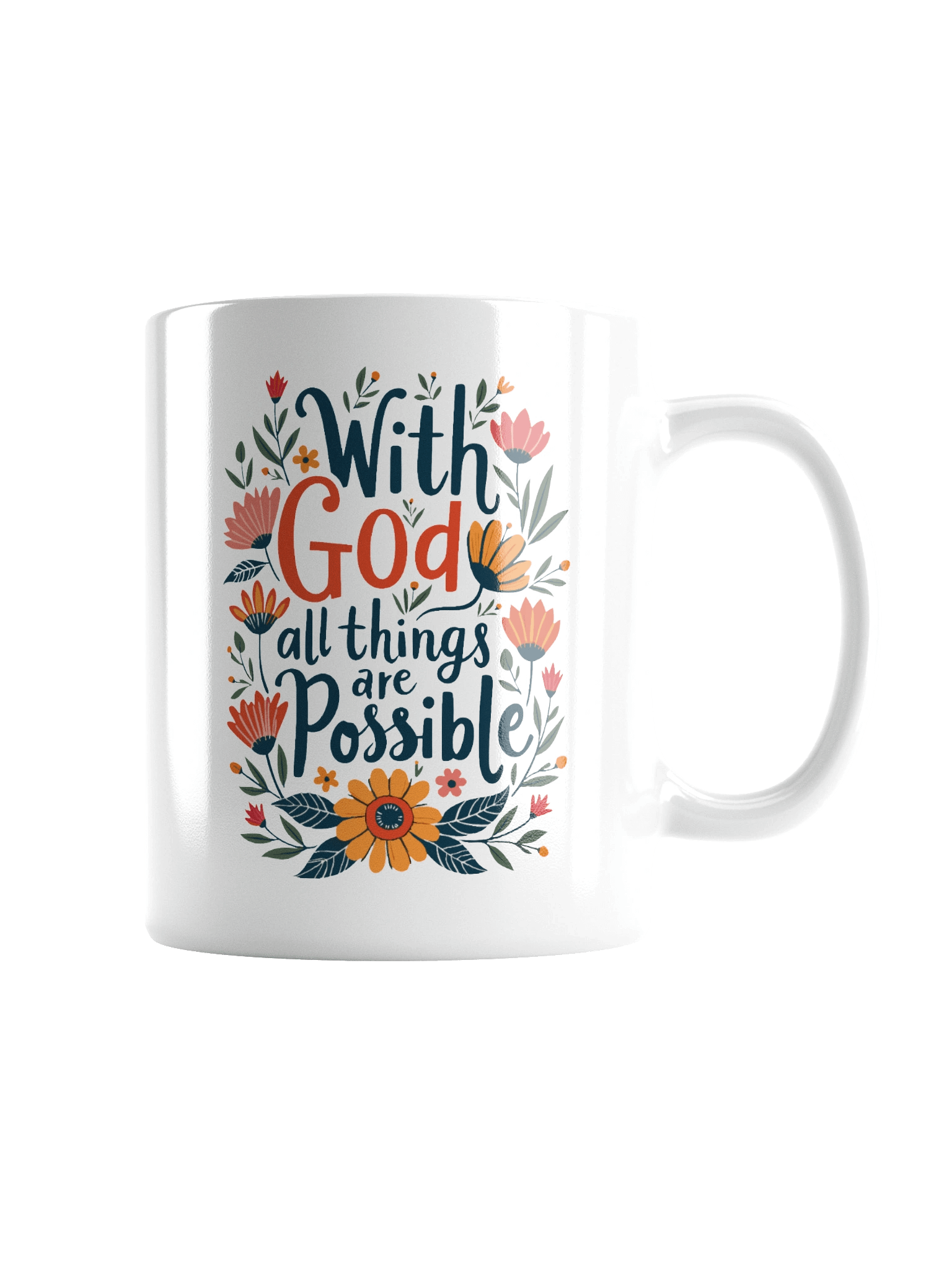 Designs for Women With God All Things Are Possible White Glossy Mug product image (2)