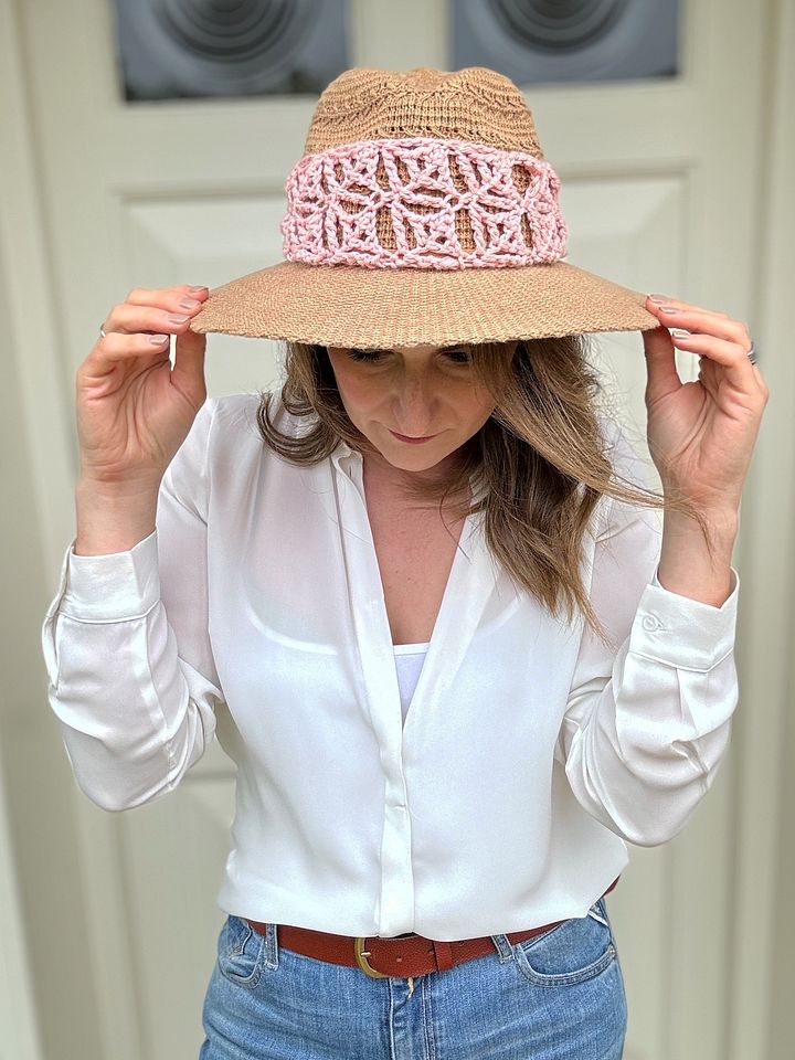 Lace Summer Crochet Headband Pattern - Versatile Hat Band, Neck Tie, Belt, Instant Download Pdf product image (2)