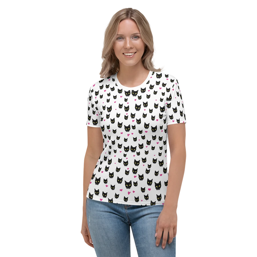 'Black Kitty Dots' Women's Poly Tee product image (3)