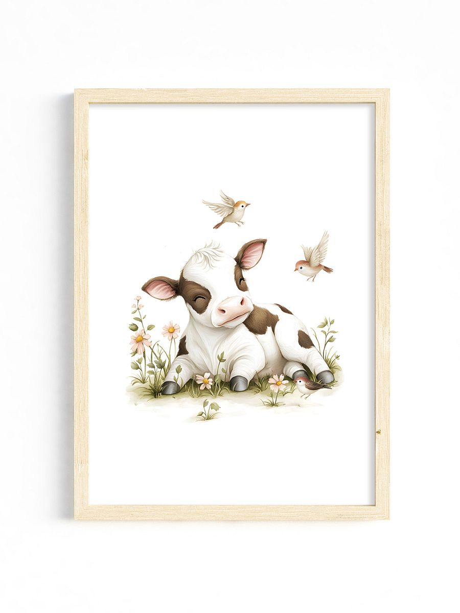 Cute Holstein Cow Farm Animal Nursery Prints product image (33)