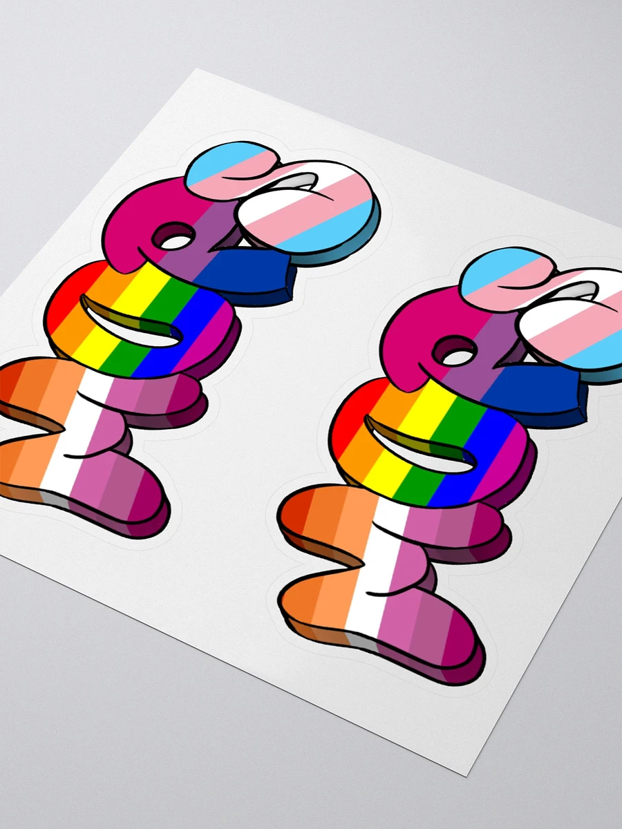 MopsBot Pride Text Stickers - White product image (8)