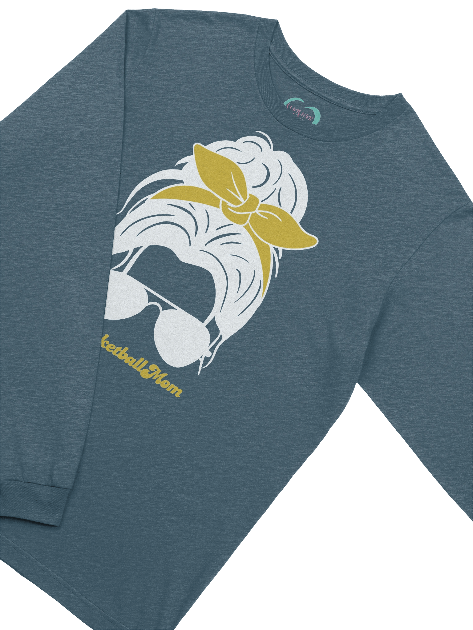 Basketball Mom Long Sleeve Tee - large logo (gold) product image (21)